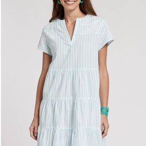 XS, Tyler Boe Turquoise and White Striped Tanya Dress
